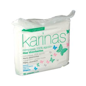 COMPRESAS KARINAS ALGODON 20 UND.